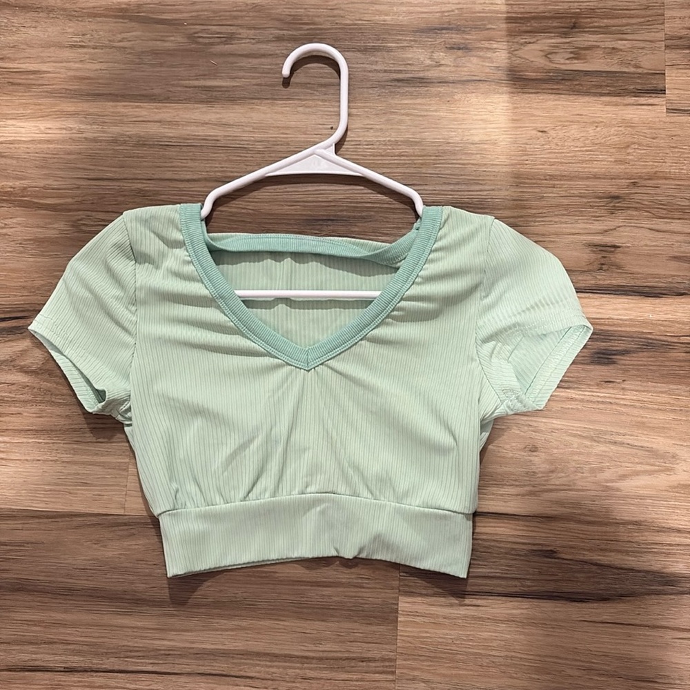 Green crop top